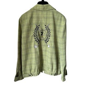 VTG Farouche Sport Golf Embroidered Green Full Zip Jacket Size 10